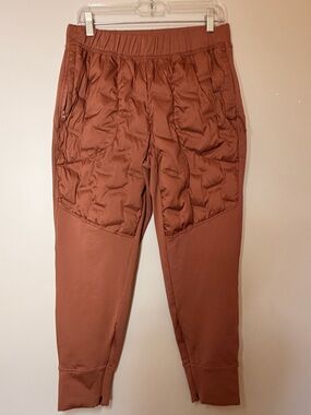 CALIA Hybrid Insulated Jogger Pants Rust Brown Quilted Athletic Medium